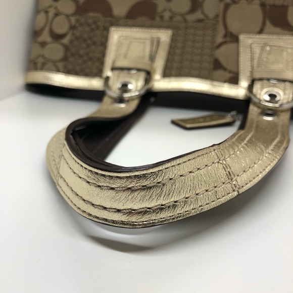 Authentic Coach Gold Tote - Picture 5 of 11